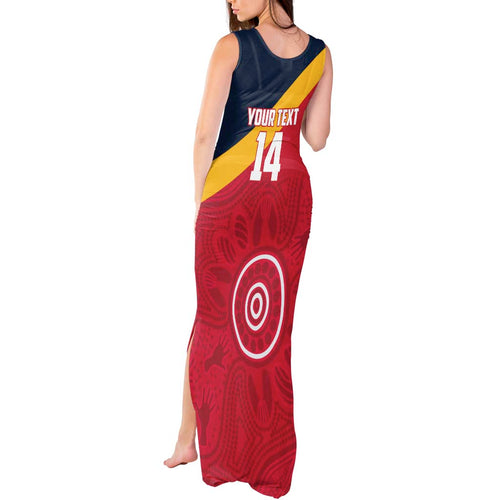Custom South Australia Cricket Tank Maxi Dress Go Champions - Aboriginal Art