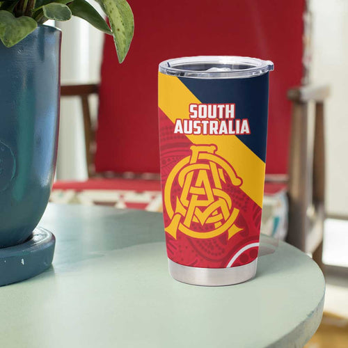 Custom South Australia Cricket Tumbler Cup Go Champions - Aboriginal Art