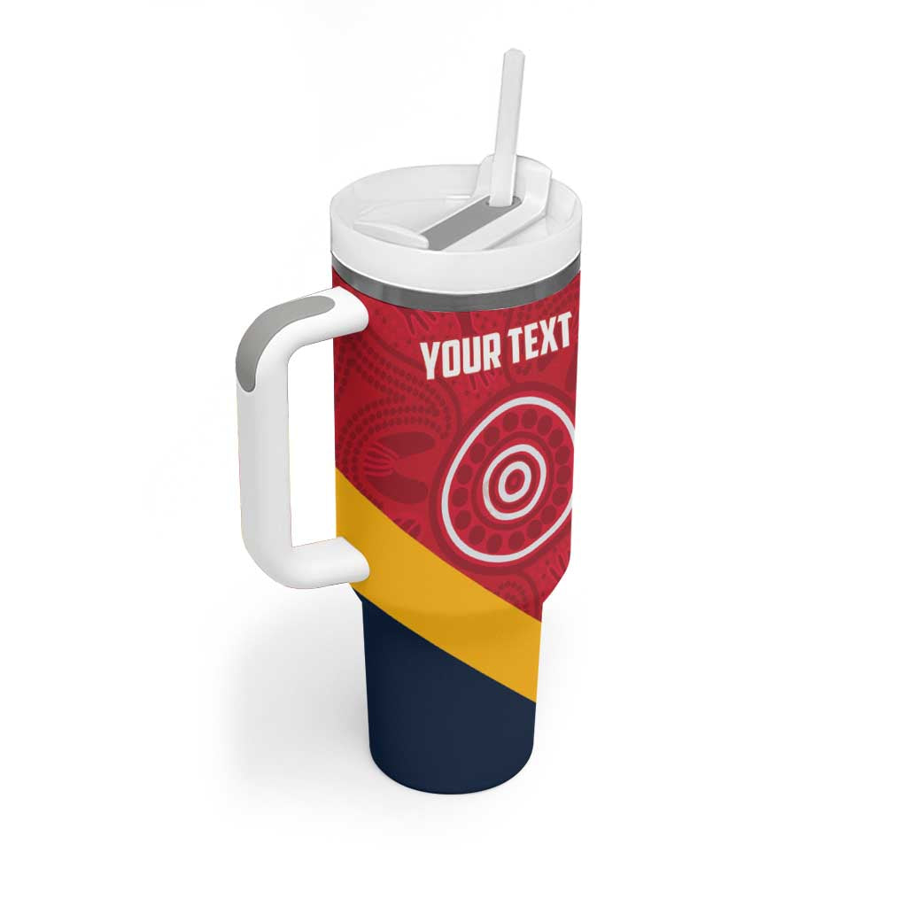 Custom South Australia Cricket Tumbler With Handle Go Champions - Aboriginal Art