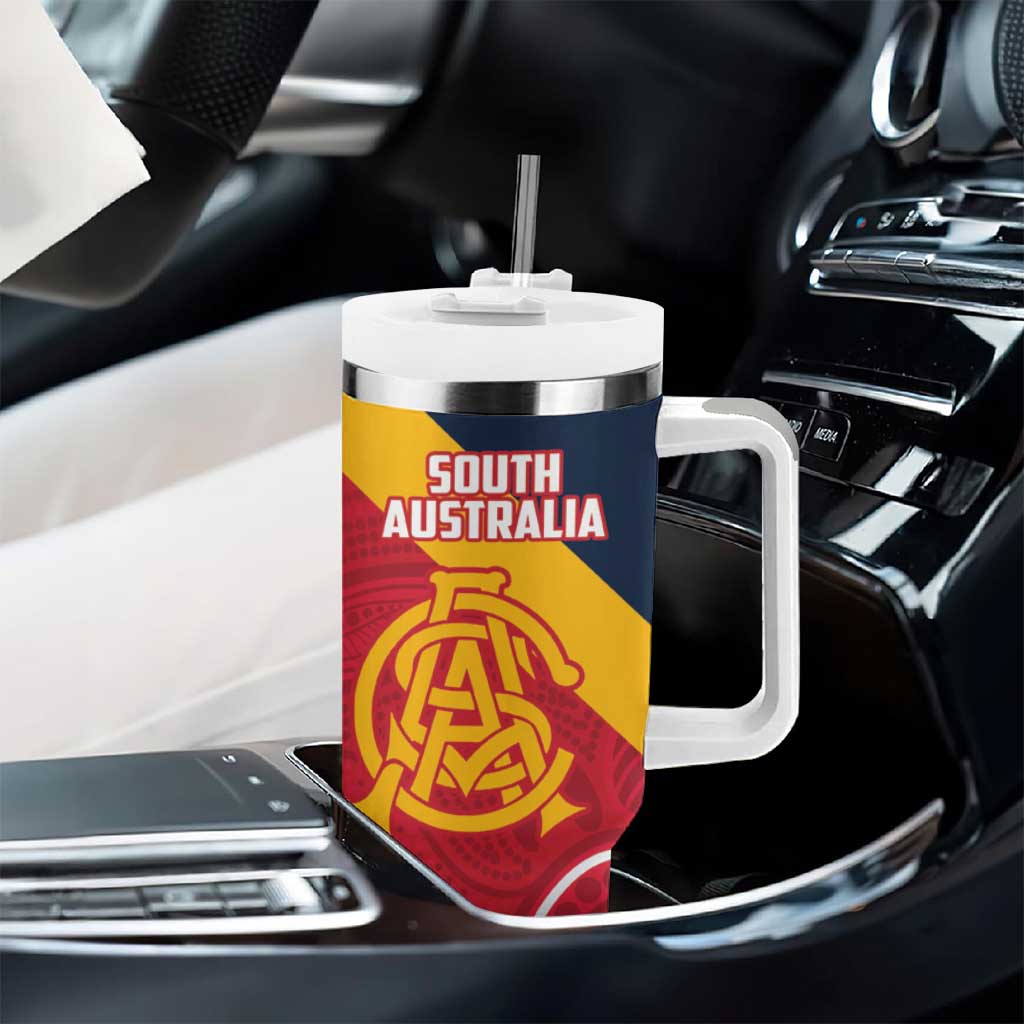 Custom South Australia Cricket Tumbler With Handle Go Champions - Aboriginal Art