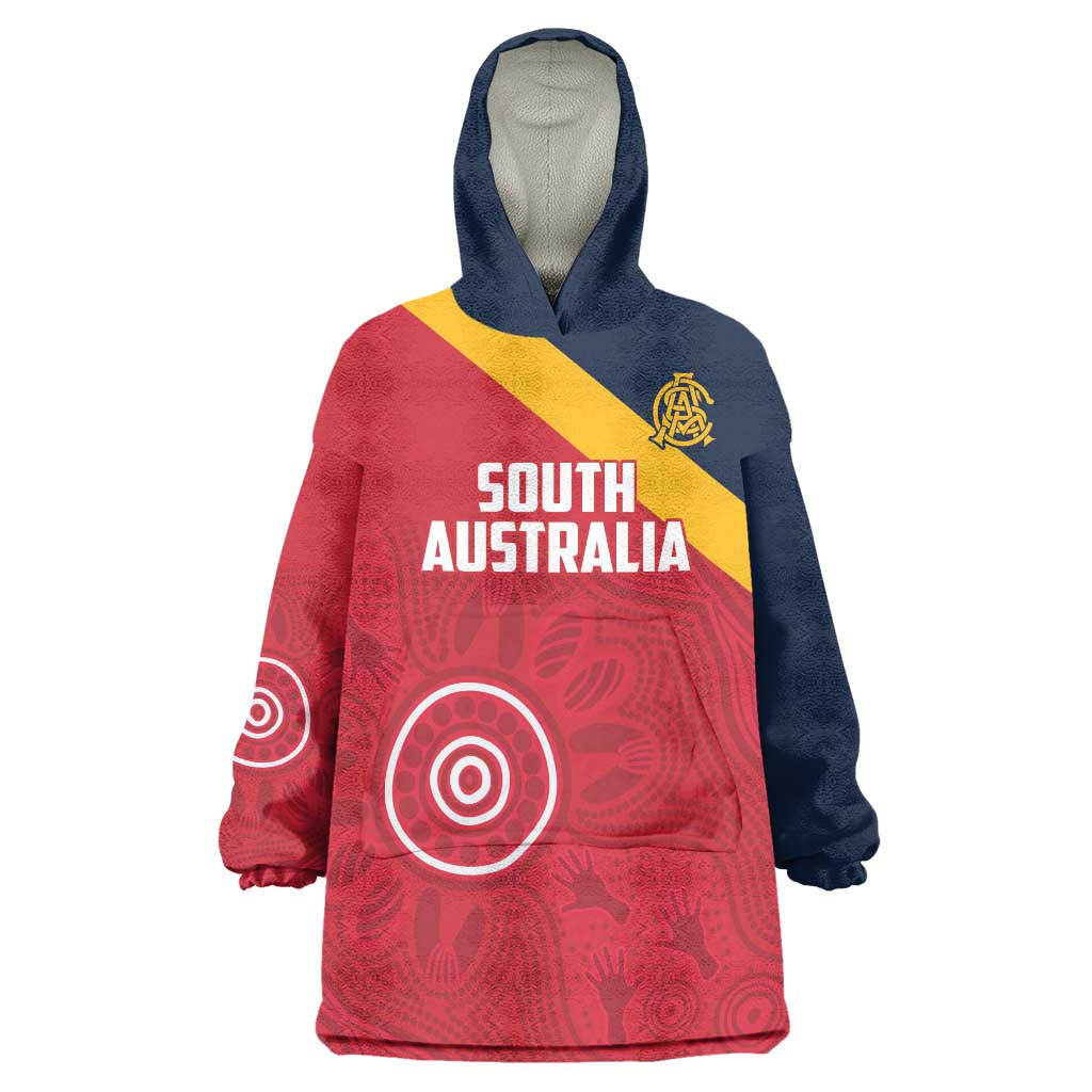 Custom South Australia Cricket Wearable Blanket Hoodie Go Champions - Aboriginal Art