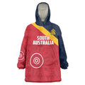 Custom South Australia Cricket Wearable Blanket Hoodie Go Champions - Aboriginal Art
