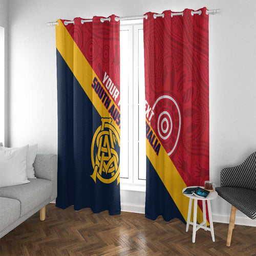 Custom South Australia Cricket Window Curtain Go Champions - Aboriginal Art