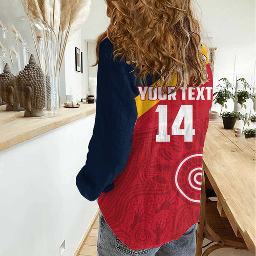 Custom South Australia Cricket Women Casual Shirt Go Champions - Aboriginal Art