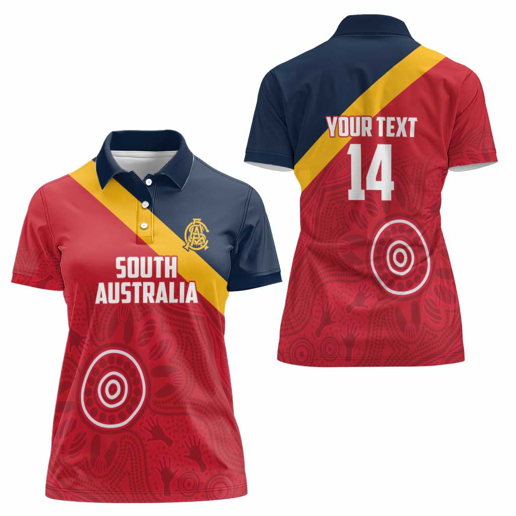 Custom South Australia Cricket Women Polo Shirt Go Champions - Aboriginal Art