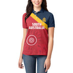 Custom South Australia Cricket Women Polo Shirt Go Champions - Aboriginal Art