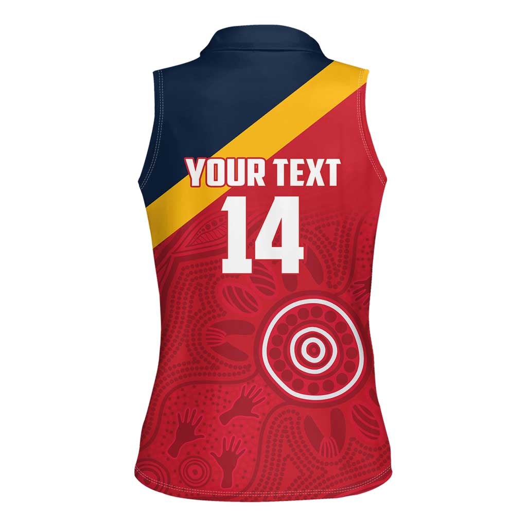 Custom South Australia Cricket Women Sleeveless Polo Shirt Go Champions - Aboriginal Art