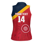 Custom South Australia Cricket Women Sleeveless Polo Shirt Go Champions - Aboriginal Art