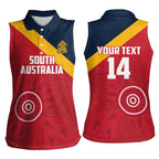 Custom South Australia Cricket Women Sleeveless Polo Shirt Go Champions - Aboriginal Art