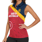 Custom South Australia Cricket Women Sleeveless Polo Shirt Go Champions - Aboriginal Art