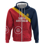 Custom South Australia Cricket Zip Hoodie Go Champions - Aboriginal Art