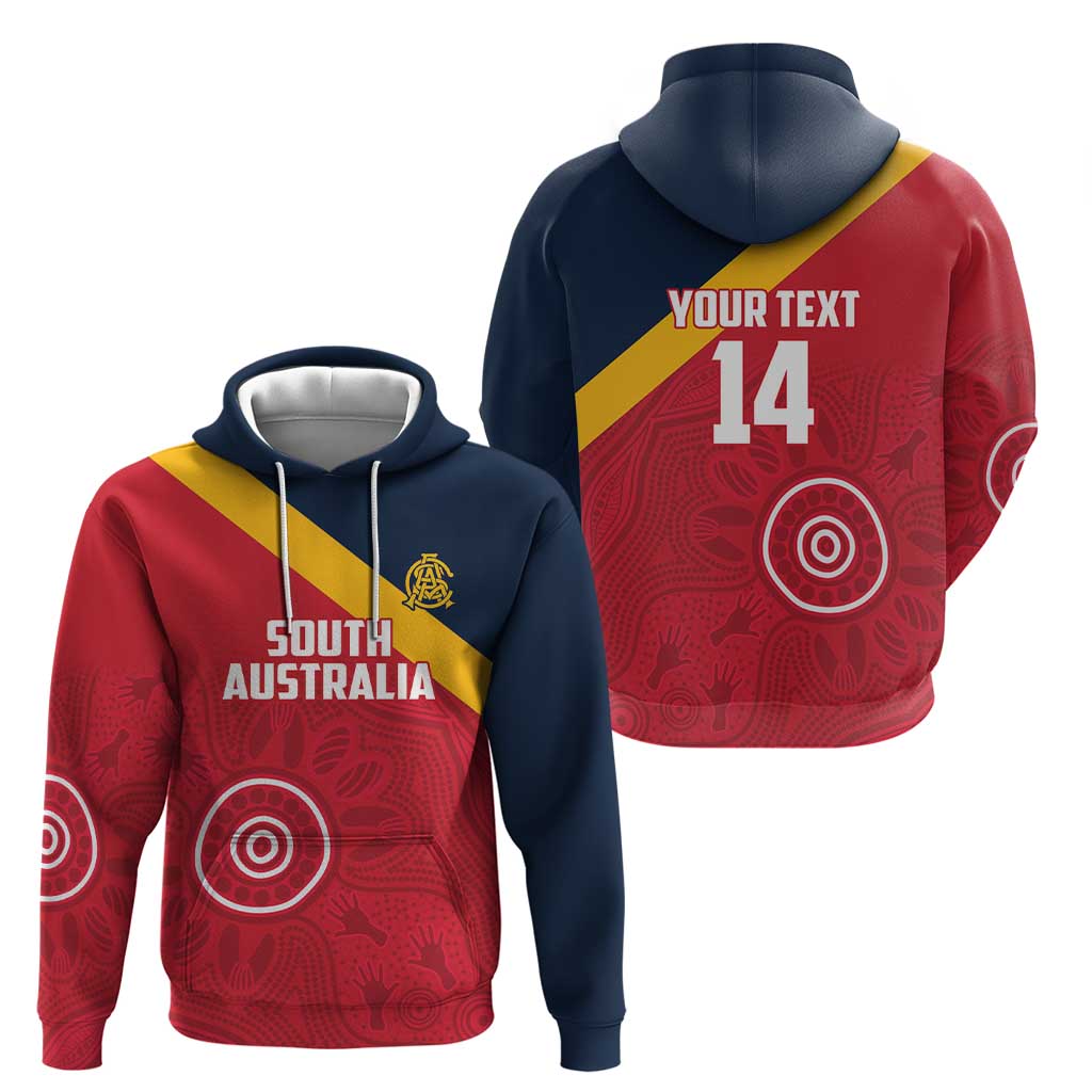 Custom South Australia Cricket Zip Hoodie Go Champions - Aboriginal Art