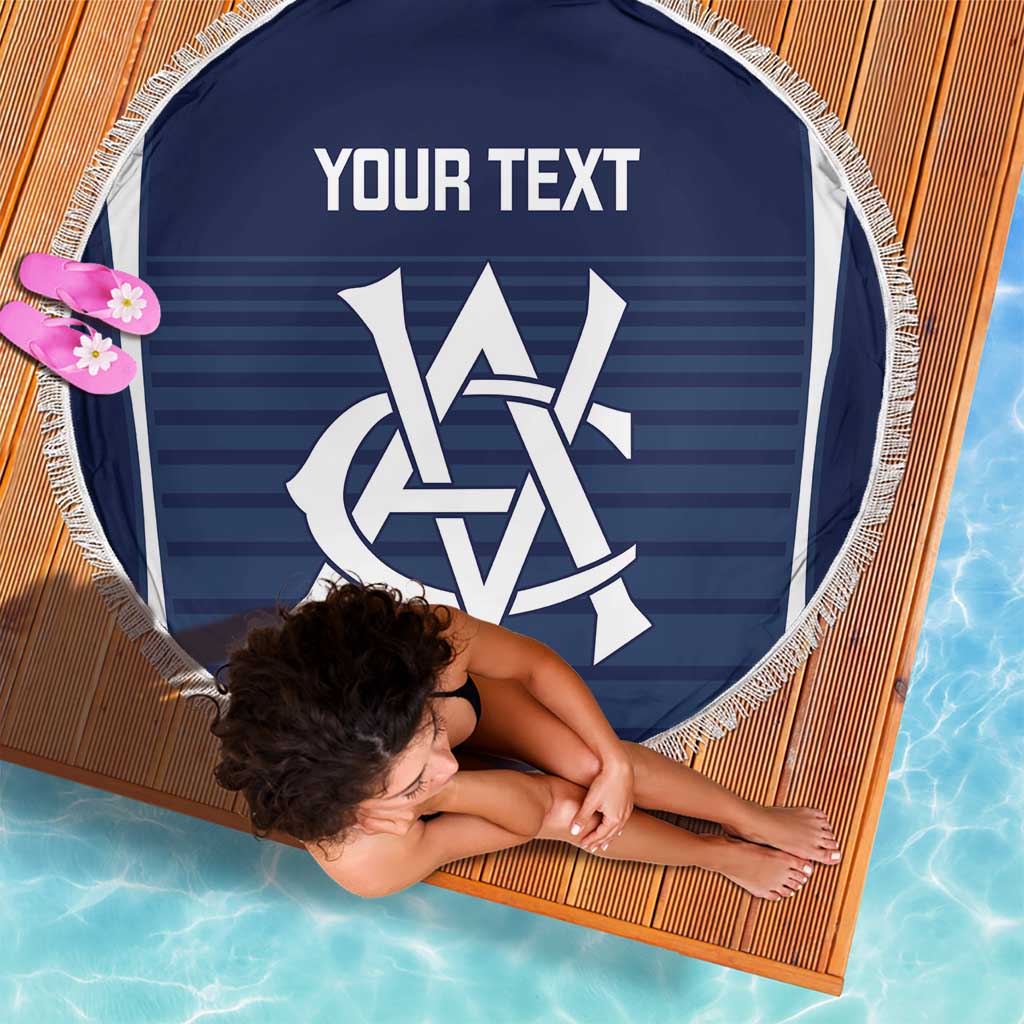 Custom Victoria Cricket Beach Blanket Go Champions - Sporty Style