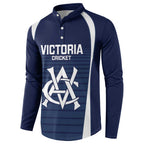 Custom Victoria Cricket Button Sweatshirt Go Champions - Sporty Style