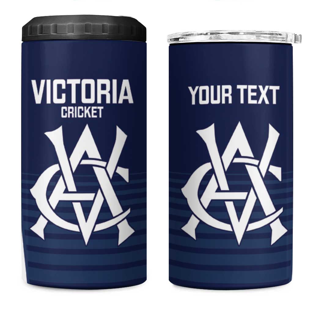 Custom Victoria Cricket 4 in 1 Can Cooler Tumbler Go Champions - Sporty Style