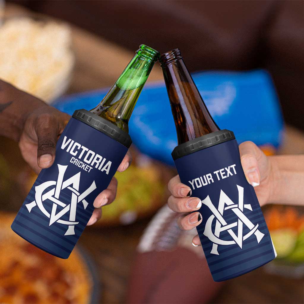 Custom Victoria Cricket 4 in 1 Can Cooler Tumbler Go Champions - Sporty Style
