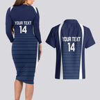 Custom Victoria Cricket Couples Matching Long Sleeve Bodycon Dress and Hawaiian Shirt Go Champions - Sporty Style