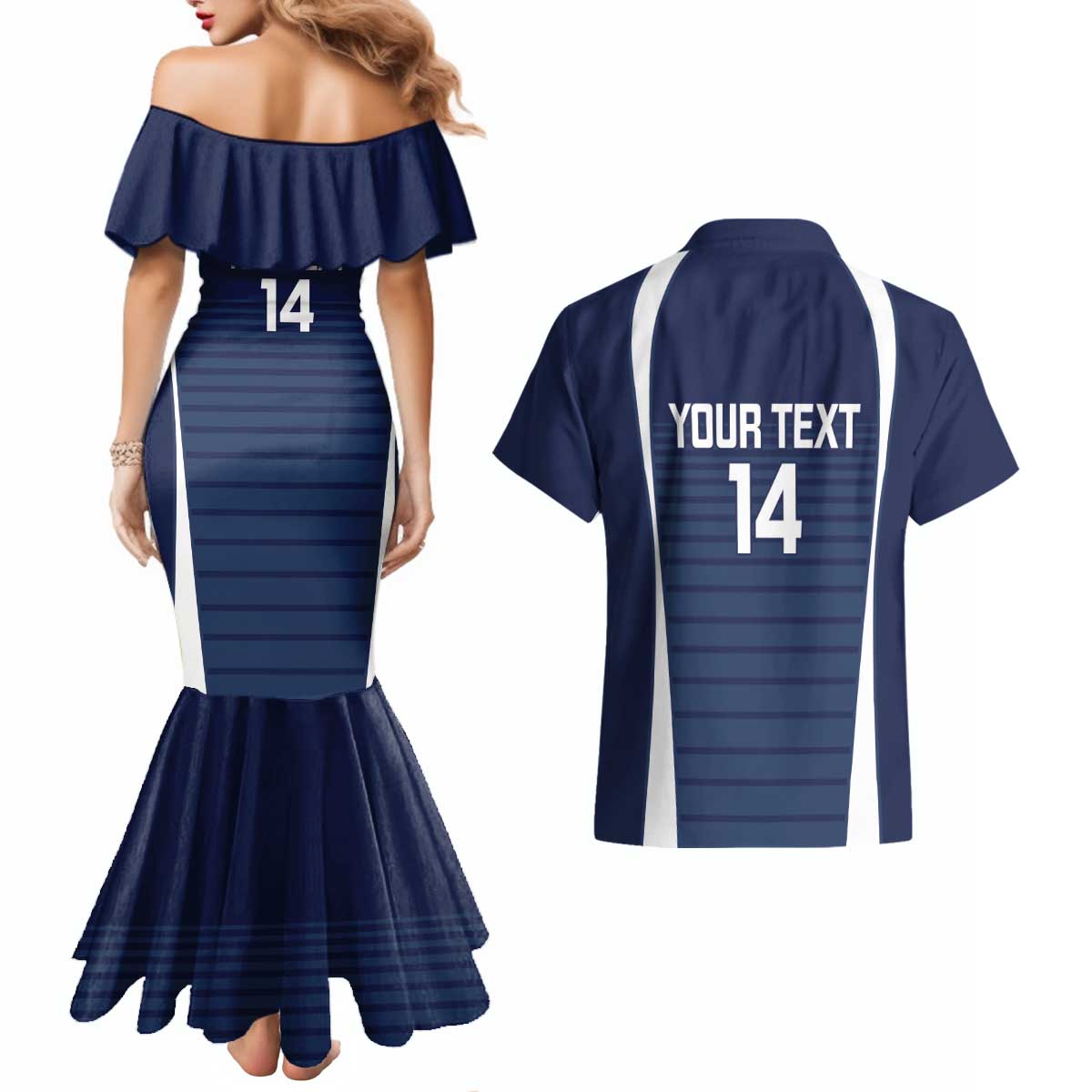 Custom Victoria Cricket Couples Matching Mermaid Dress and Hawaiian Shirt Go Champions - Sporty Style