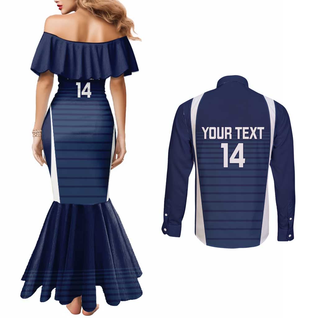 Custom Victoria Cricket Couples Matching Mermaid Dress and Long Sleeve Button Shirt Go Champions - Sporty Style