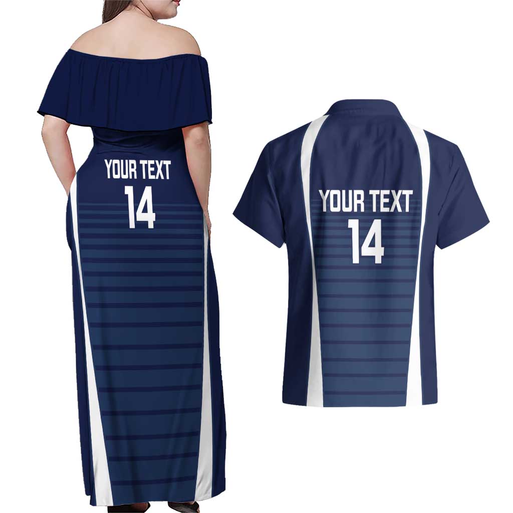 Custom Victoria Cricket Couples Matching Off Shoulder Maxi Dress and Hawaiian Shirt Go Champions - Sporty Style