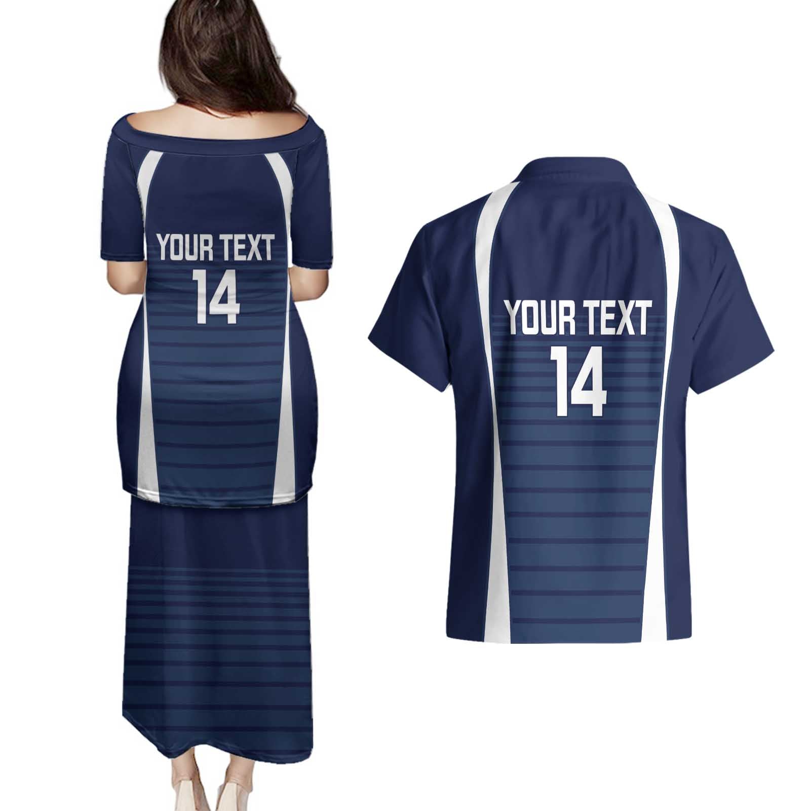 Custom Victoria Cricket Couples Matching Puletasi and Hawaiian Shirt Go Champions - Sporty Style