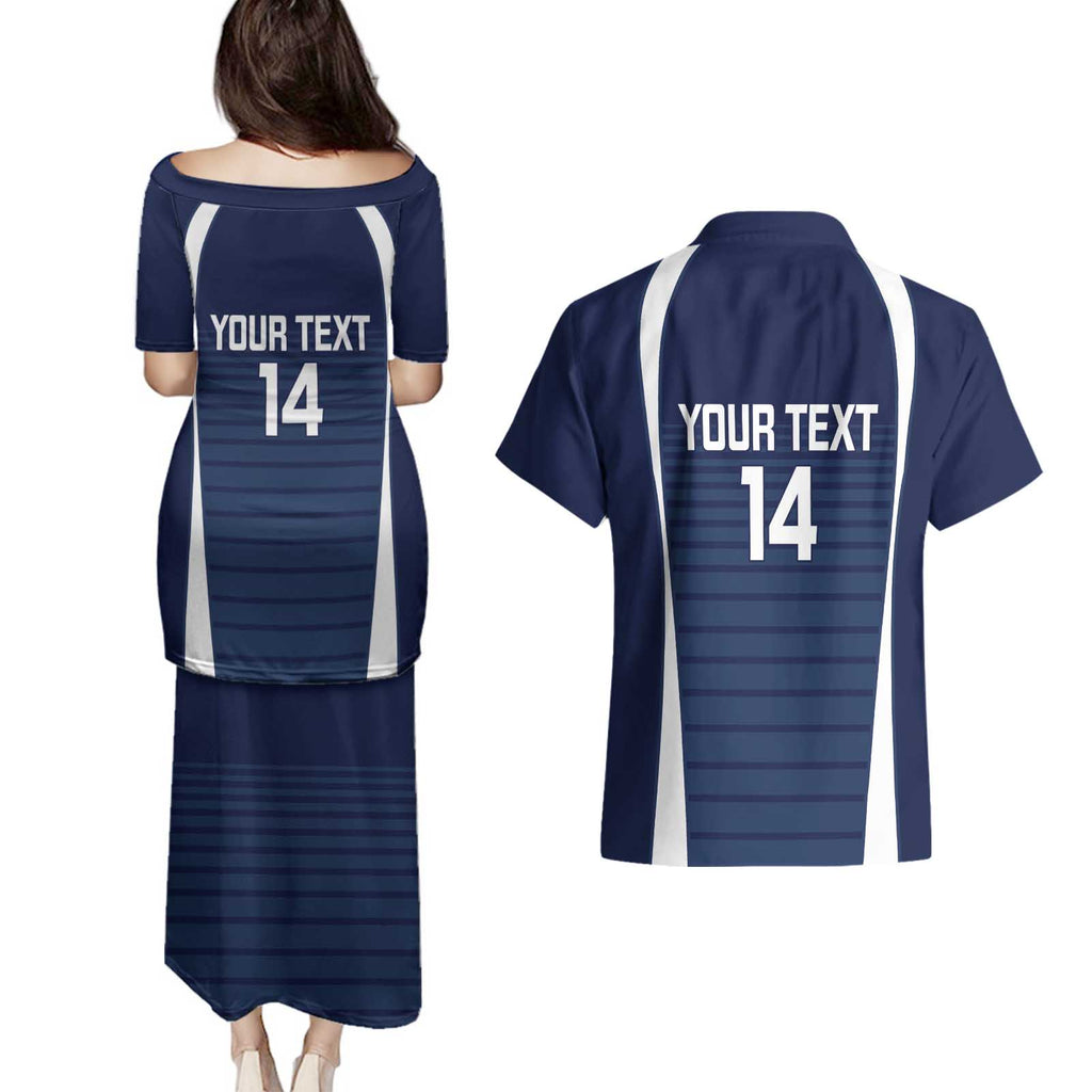 Custom Victoria Cricket Couples Matching Puletasi and Hawaiian Shirt Go Champions - Sporty Style