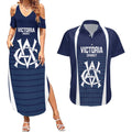Custom Victoria Cricket Couples Matching Summer Maxi Dress and Hawaiian Shirt Go Champions - Sporty Style