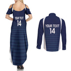 Custom Victoria Cricket Couples Matching Summer Maxi Dress and Long Sleeve Button Shirt Go Champions - Sporty Style