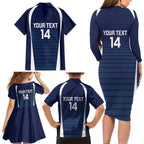 Custom Victoria Cricket Family Matching Long Sleeve Bodycon Dress and Hawaiian Shirt Go Champions - Sporty Style