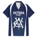 Custom Victoria Cricket Family Matching Mermaid Dress and Hawaiian Shirt Go Champions - Sporty Style