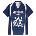 Custom Victoria Cricket Family Matching Off The Shoulder Long Sleeve Dress and Hawaiian Shirt Go Champions - Sporty Style