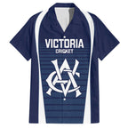 Custom Victoria Cricket Family Matching Short Sleeve Bodycon Dress and Hawaiian Shirt Go Champions - Sporty Style