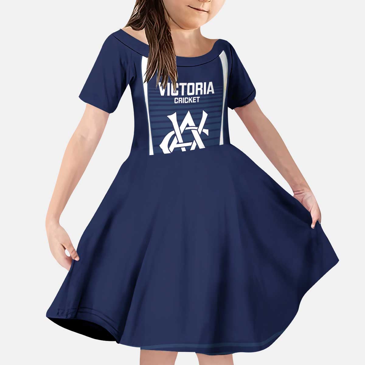 Custom Victoria Cricket Kid Short Sleeve Dress Go Champions - Sporty Style