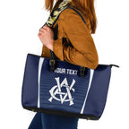 Custom Victoria Cricket Leather Tote Bag Go Champions - Sporty Style
