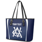Custom Victoria Cricket Leather Tote Bag Go Champions - Sporty Style