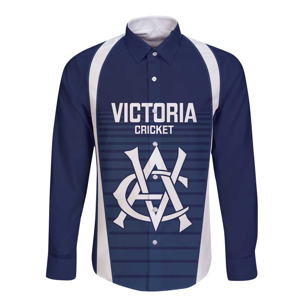 Custom Victoria Cricket Long Sleeve Button Shirt Go Champions - Sporty Style