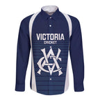 Custom Victoria Cricket Long Sleeve Button Shirt Go Champions - Sporty Style