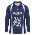 Custom Victoria Cricket Long Sleeve Polo Shirt Go Champions - Sporty Style