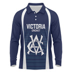 Custom Victoria Cricket Long Sleeve Polo Shirt Go Champions - Sporty Style