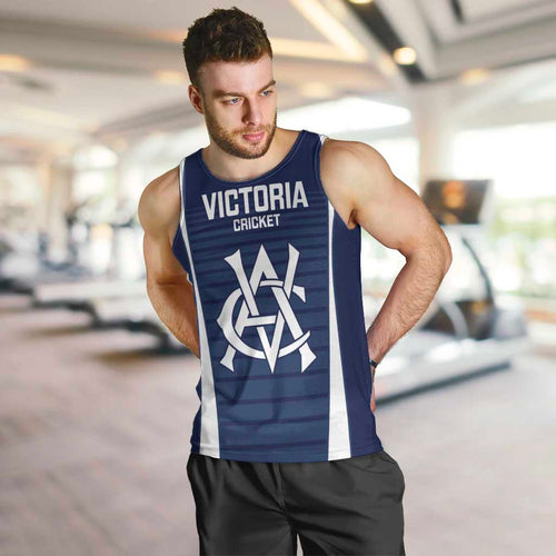 Custom Victoria Cricket Men Tank Top Go Champions - Sporty Style