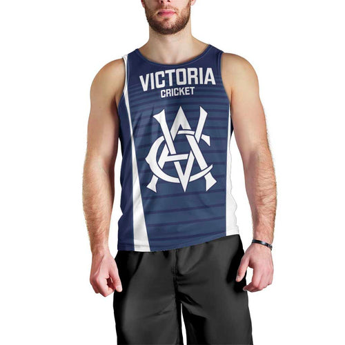 Custom Victoria Cricket Men Tank Top Go Champions - Sporty Style