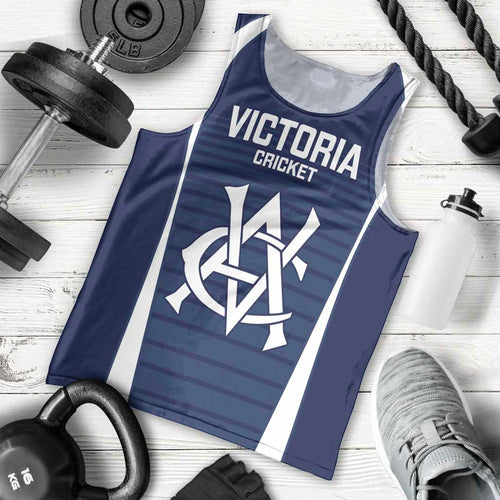 Custom Victoria Cricket Men Tank Top Go Champions - Sporty Style