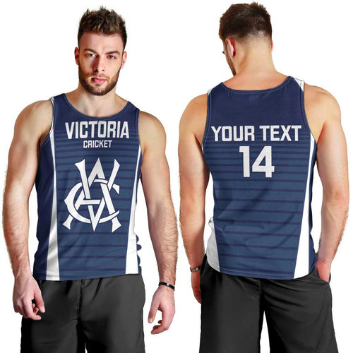 Custom Victoria Cricket Men Tank Top Go Champions - Sporty Style