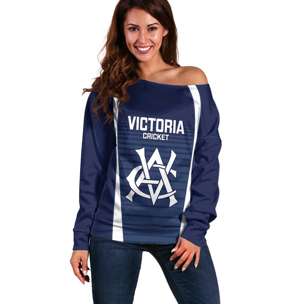 Custom Victoria Cricket Off Shoulder Sweater Go Champions - Sporty Style