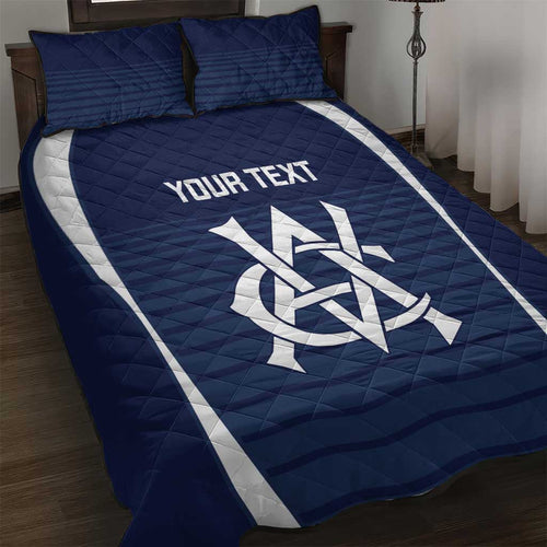 Custom Victoria Cricket Quilt Bed Set Go Champions - Sporty Style
