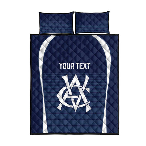 Custom Victoria Cricket Quilt Bed Set Go Champions - Sporty Style