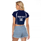 Custom Victoria Cricket Raglan Cropped T Shirt Go Champions - Sporty Style
