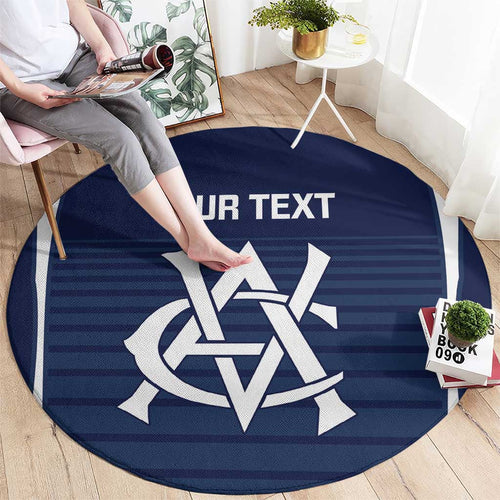 Custom Victoria Cricket Round Carpet Go Champions - Sporty Style