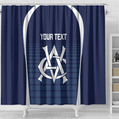 Custom Victoria Cricket Shower Curtain Go Champions - Sporty Style