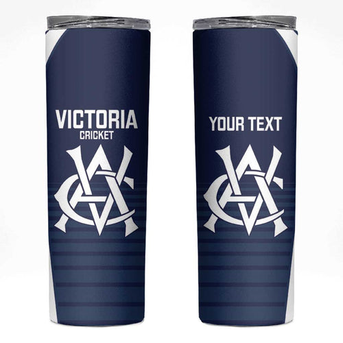 Custom Victoria Cricket Skinny Tumbler Go Champions - Sporty Style